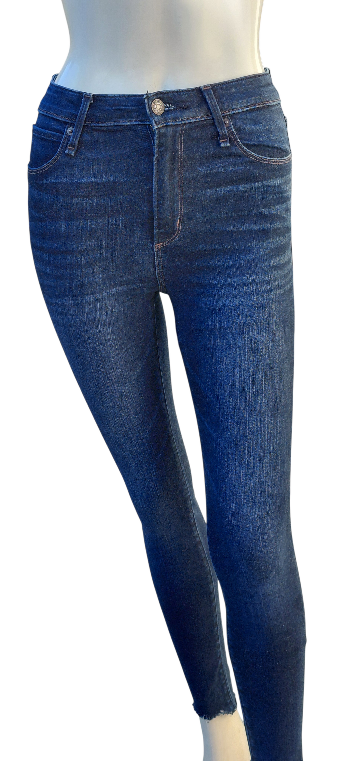 598130.....Abercrombie & Fitch Dark Wash Skinny Jeans Size 24/00R, 9"Rise