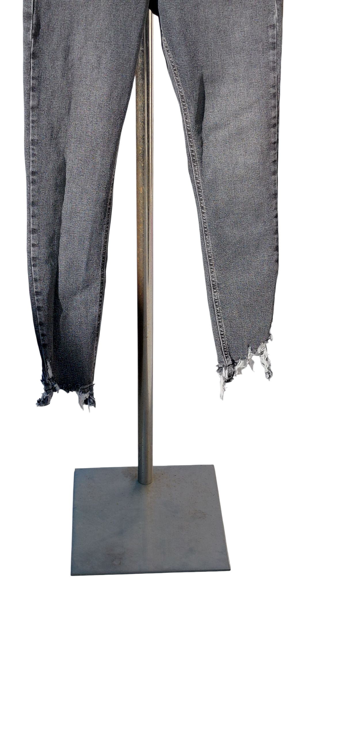 9333...Preowned Topshop Gray Distressed Women's Jeans Size W28 L30, 10" Rise
