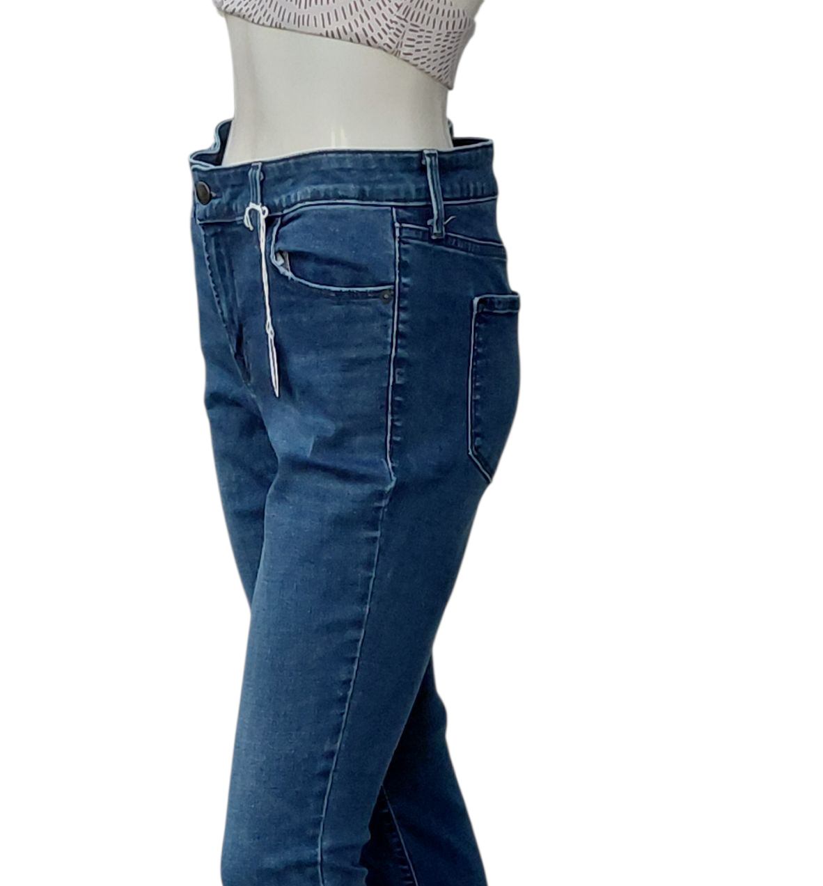 7004734....Women's Preowned Navy Rockstar Skinny Jeans Size 10, W29" 25"Inseam 9"Rise