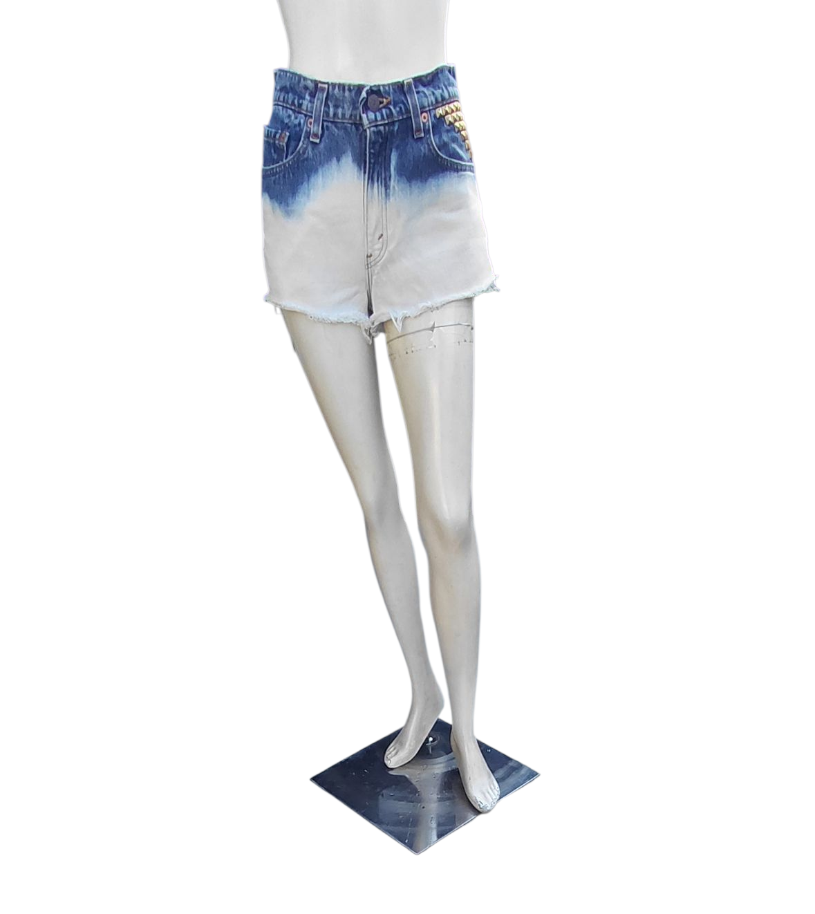 56733...Girls PRE-OWNED Levi 550 Acid Wash Shorts Size 5 Juniors
