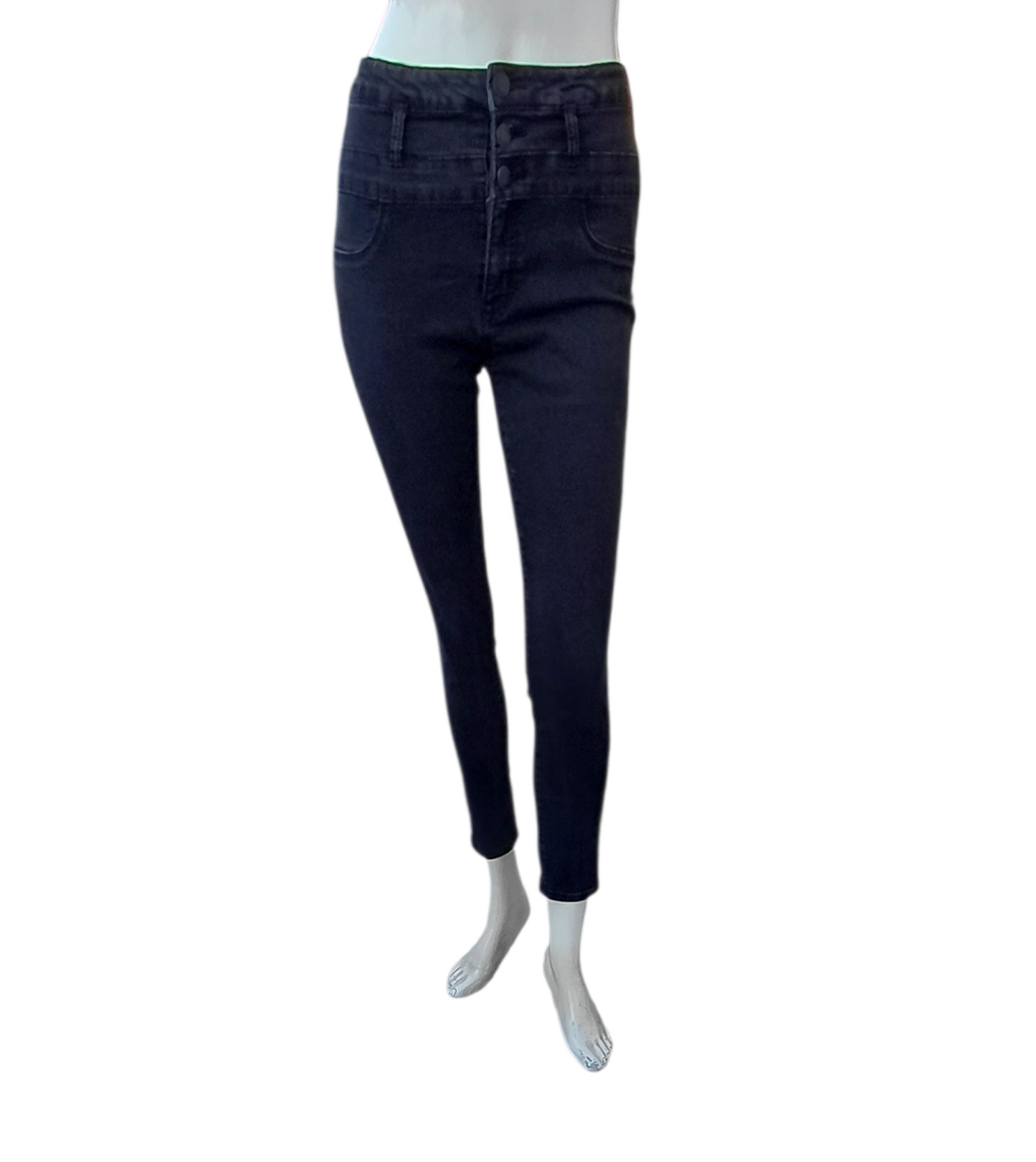 4185....Refuge Black Skinny Jeans Size 8, W26" 25"Inseam 10"Rise