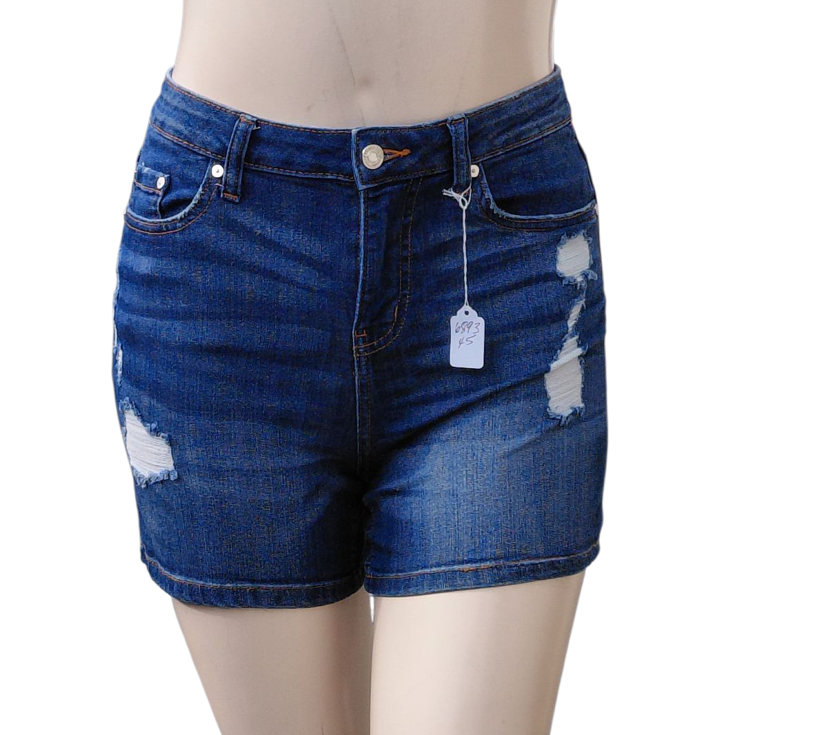689345....Women's Preowned Indigo Jean Shorts Size 9, 28" Waist