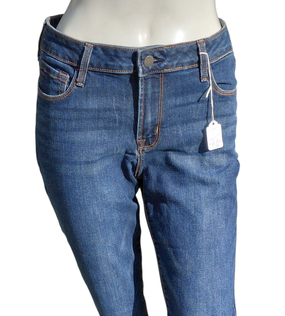 590931....Women's Preowned  Navy Rockstar Skinny Jeans Size 8, W28" 28"Inseam 9"Rise