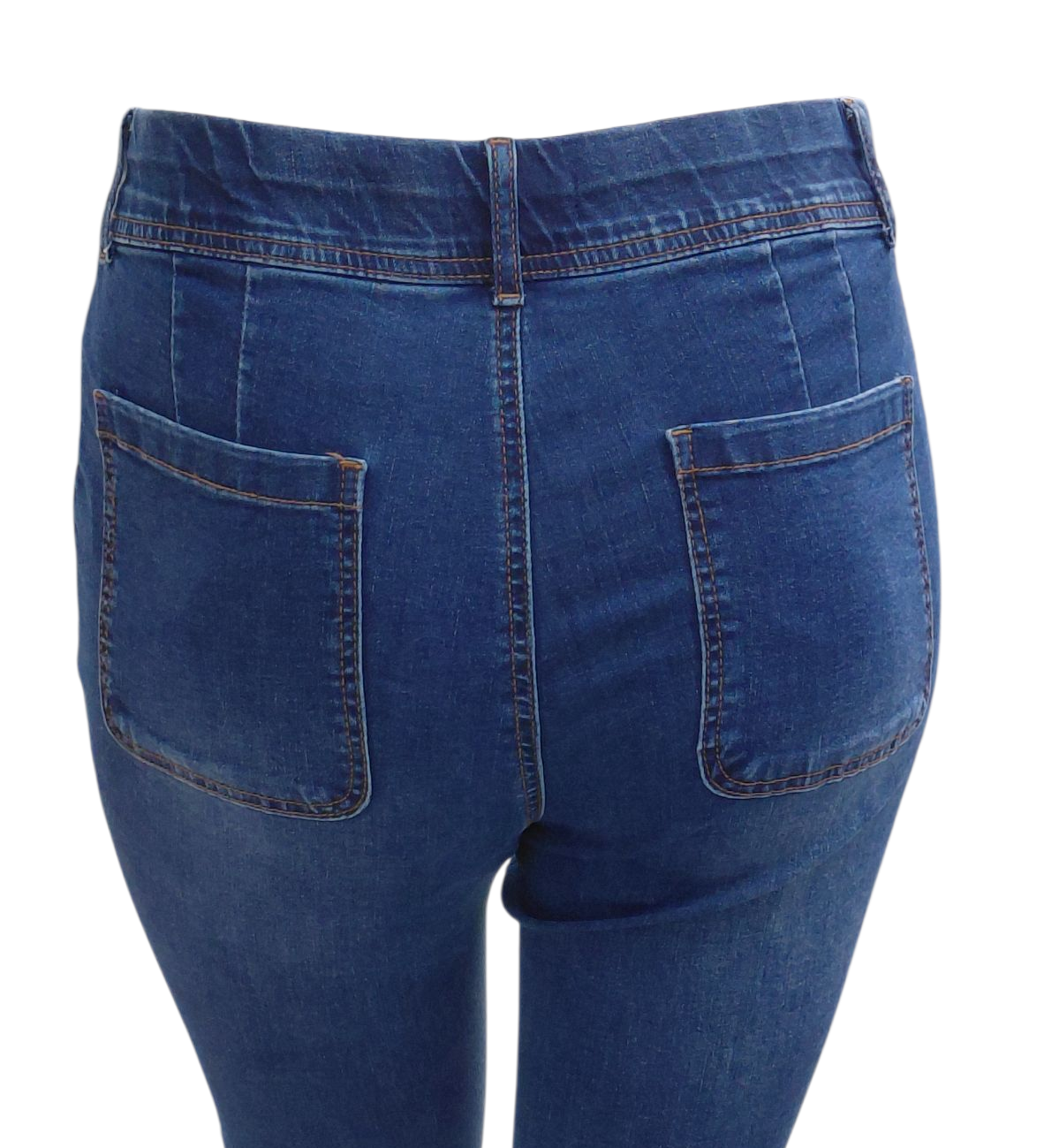 9334...Preowned Indigo Poppy Bootcut Jeans Size 12, 31" Inseam 11" Rise