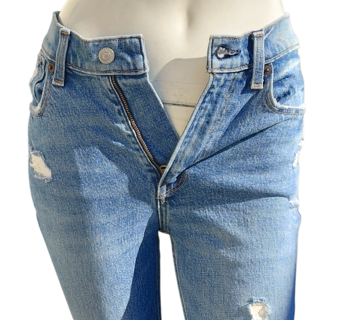 671444...Abercrombie High-Rise Skinny Jeans Size 24/00, 9 1/2" Rise